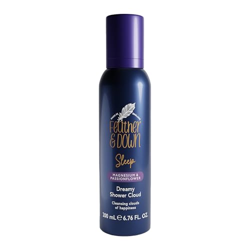 Feather & Down Magnesium and Passionflower Dreamy Shower Cloud (200ml) - Foaming Shower Mousse Infused with Magnesium and Passionflower, Calms Anxiety & Stress, Relaxation Aromatherapy