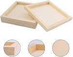 10 Pack Wooden Canvas, Artist Wood Panels Unfinished Wood Frame Canvas Board Art Supplies for Painting, Encaustic Art, Wood Burning, Pouring(6 x 6 Inch)