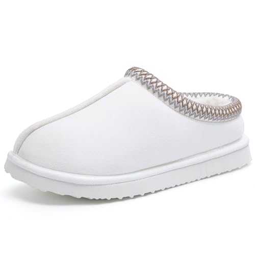 Image of Women's Slippers Fuzzy Cozy Short Ankle Shoes Indoor and Outdoor Mules Furry Warm House Slippers for Woman Cute Fluffy Clogs