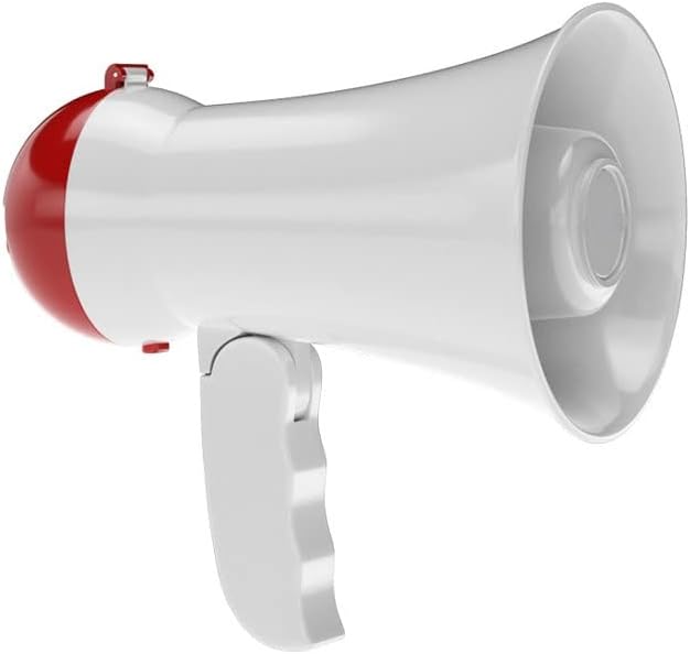 Megaphone Mini Portable Megaphone Lightweight 5 Watts Siren Bullhorn Compact and Battery Operated, Travel Guide Speech Teach Voice Amplifier Bullhorn Amplifiers