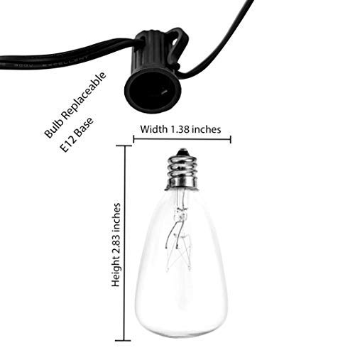 Romasaty 25-Pack St35 Light Bulbs Replacement Edison Clear Bulbs -5 Watts C7/E12 Screw Base For Indoor/Outdoor Patio String Lights #TOP1
