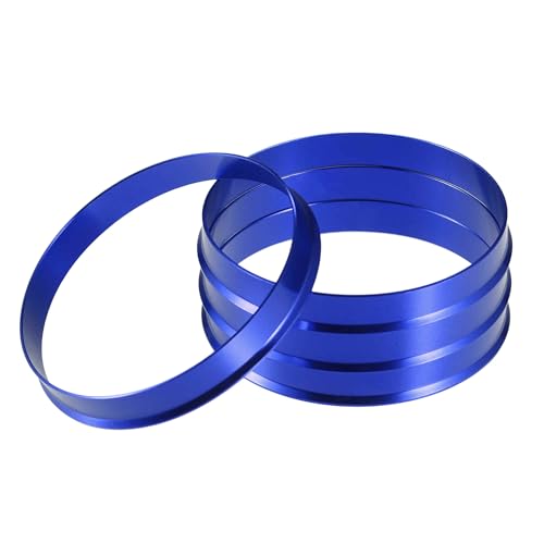 A ABSOPRO Anillos Centradores de Buje para Automóvil OD 72.6mm A ID 71.1mm Anillos Centradores de Buje Espaciador de Centro de Rueda de Aleación de Aluminio Azul (Juego de 4)