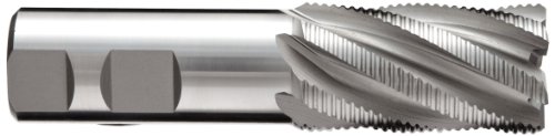Image of YG-1 E2079 Cobalt Steel Square Nose End Mill, Weldon Shank, Uncoated (Bright) Finish, Roughing Cut, Non-Center Cutting, 30 Deg Helix, 4 Flutes, 3.375 inch Overall Length, 0.5625 inch Cutting Diameter, 0.5 inch Shank Diameter