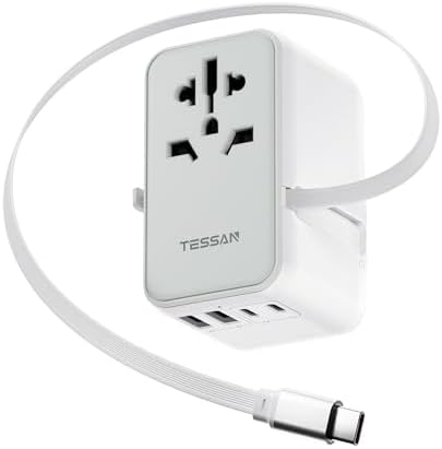 TESSAN Universal Travel Adapter PD 35W GaN, International Power Adapter Built in…