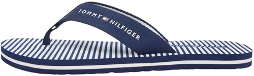 Tommy Hilfiger TH Ithaca Stripe Summer Sandal Fw0fw09192, Chanclas Mujer, Blue (Preppy Navy), 40 EU