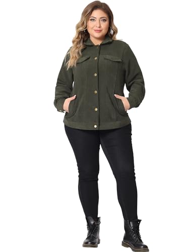 Agnes Orinda Plus Size Corduroy Shirt for Women Oversize Button Down Long Sleeve Loose Shacket Jacket Outwear3
