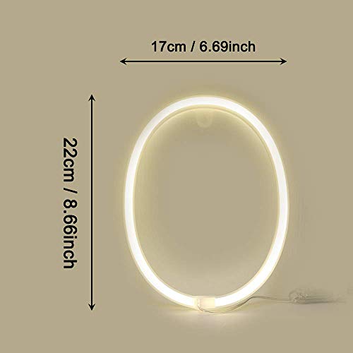 Image of ENUOLI Letter Neon Lights Sign LED Warm White Alphabet Word Wall Lamps (O) | Art Lights Battery /USB Operated Mood Neon Lighting Wedding Party Cafe Bedroom Nursery Christmas Birthday Home Bar Decoration