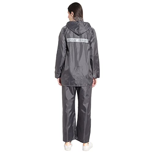 Image of Zacharias Women's Waterproof Reversible Double Layer Solid Raincoat with Pant (RG-2) (Black)