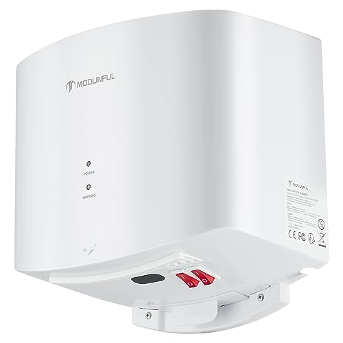 modunful Kompakter Händetrockner Elektrischer, Automatisch Händetrockner Wandmontage, Hochgeschwindigkeits Handtrockner für Toilette Bad 1200W Weiß
