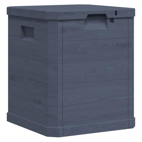 vidaXL Garten Aufbewahrungsbox Holzoptik Kissenbox Gartenbox Auflagenbox Gartentruhe Kissentruhe Truhe Box Spielzeugkiste Wasserdicht 90 L Anthrazit - 9