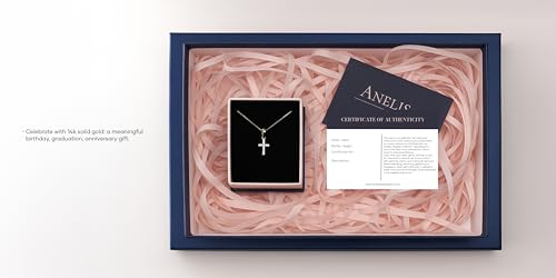 14K Solid Gold Necklace | Gold Chain Necklace For Women | 14K Gold Necklaces | Gold Pendant Necklace | Dainty Necklaces | 18" | Real Yellow Fine Gold2