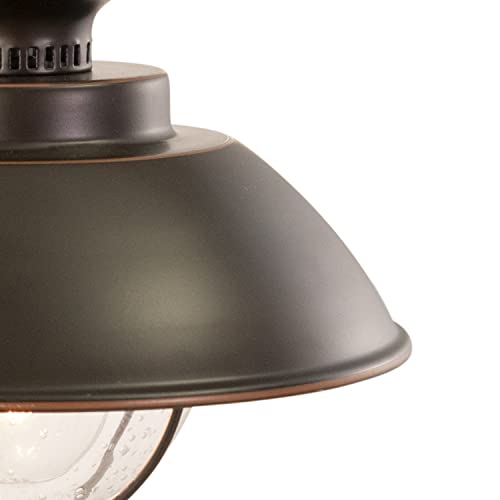 Vaxcel Farmhouse Outdoor Porch Light - Harwich 10" Oil Rubbed Burnished Bronze Coastal Wall Sconce With Clear Seeded Glass Shade, Indoor-Outdoor Barn Lighting For Garage, Front Door, Patio, Entryway #TOP3
