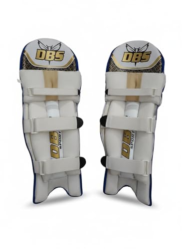 Image of DBS & Sons INFORCER Blue Mens Batting Leg Guard RightHand Blue Golden & White (Mens Size sutaible Right Hand Batsman) Cricket pad