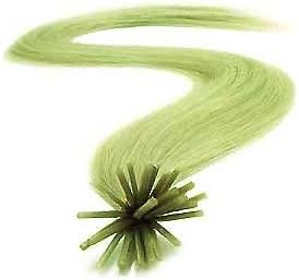 100 Strands Micro Ring Links Locks Beads Straight Keratin Stick I Tip Pre Bonded Human Hair Extensions Smoky Ash Blonde (Sky) Color