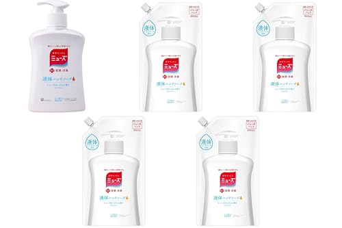【セット品】ミューズ 液体ハンドソープ本体ボトル+詰替用 5点セット 手洗い用/衛生対策に