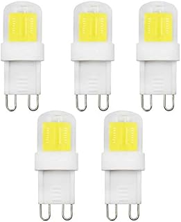 G9 LED Bulb 2W Mini Size 20W 25W 28W Halogen Bulbs Equivalent ECO G9 Bi-Pin Ceramic Base Clear Capsule G9 Socket LED Lamp 220-240V for Chandeliers Home Lighting Daylight/Cool White 6500K (5 Pack)