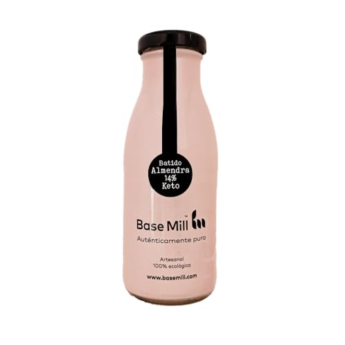 Base Mill Pack x4 Batido de Almendra 14% Ecológico Keto (250 mL) – Leche de Almendras 100% Orgánica, Sin Azúcar, Sin Gluten, Alto en Proteínas, Bajo en Grasas Saturadas, Vegano