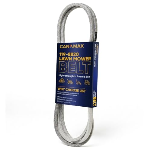 Image of Canamax 119-8820 Mower Drive Deck V-Belt - Compatible with 50 inch Deck Toro Timecutter SS5000 SS5060 MX5060 74630 74361 74632 74635 74637 74641 | Aramid Cord | 1 /2 inch x 141.5 inch