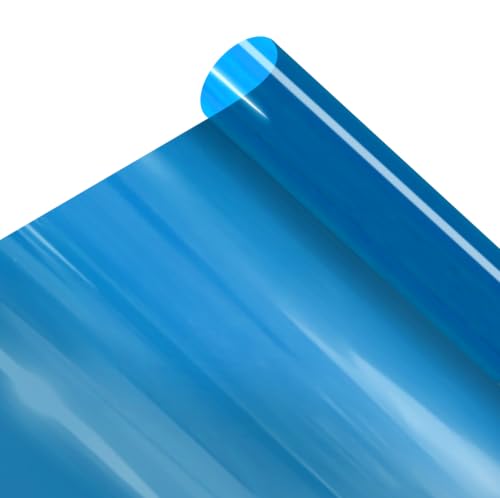 VViViD Transparent Colorful Vinyl Window Tinting Sheets (1.49ft x 5ft, Blue)