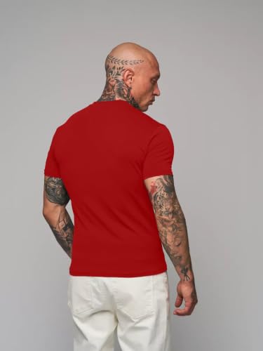Image of LEOTUDE Mens Polycotton Boxy Regular Fit Printed Half Sleeve Round Neck Combo Dailywear & Gym Tshirts for Man (Colour: Multicolor)