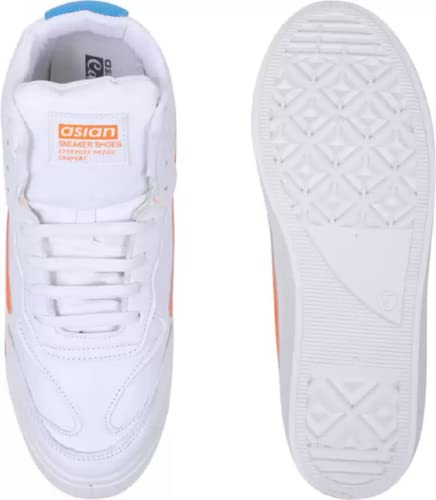 Image of ASIAN Skypee-33 White Shoes Casuals for Men (White, Orange)