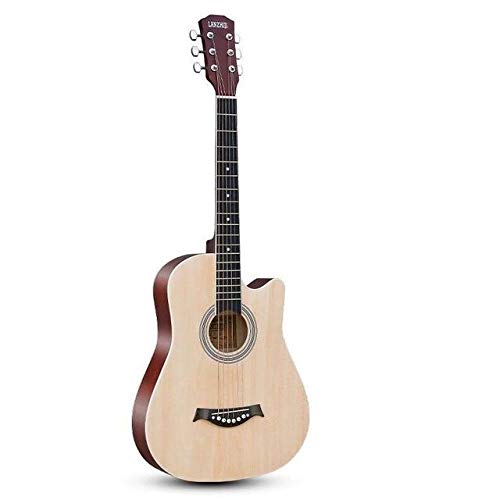 41 pulgadas guitarra color madera fullba principiante cara sola guitarra macho y hembra estudiante piano (café)