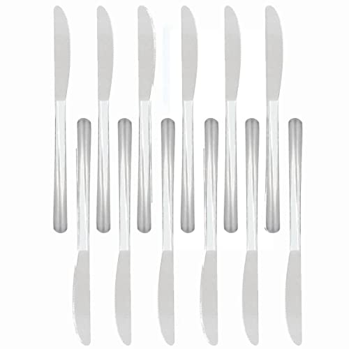 TrueCraftware- Set of 12 Stainless Steel Winsor Dinner Knife 2.5mm Thickness- Silverware Flatware Cutlery Kitchen Tableware Set for Home and Restaurant Butter Knife Spreader Table Knives