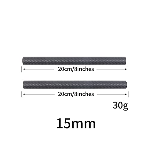 Image of FocusFoto 15mm Carbon Fiber Rods 20cm /8inch Length for 15mm Rod Rail Support System DSLR Camera Rig (Pack of 2)