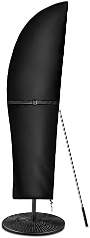 Dokon Parasol Cover with Rod, Waterproof, Windproof, Heavy Duty Rip Proof 420D Oxford Fabric Extra Large Cantilever Umbrella Cover with Zip, 280x40/81/50cm (Black)