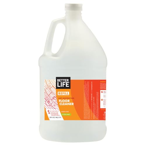 Image of Better Life Floor Cleaner - Liquid Multipurpose Cleaner for Wood, Tile, Laminate, Vinyl, Bamboo for Mopping - Citrus Mint 1 Gallon Refill