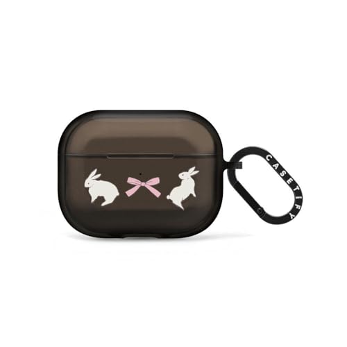 Coque AirPods Pro 3 CASETiFY Ruban Lapin Noir avec anneau