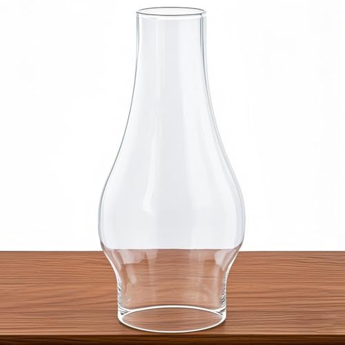Image of Oil Lamp Chimney Replacement,3 Inch Fitter x 8.3 Inch Tall Kerosene Lamp Globe,Clear Glass Light Globe,Hurricane Lamps Globes Shade Cover,Glass Chimney for Oil Lamps for Indoor Use
