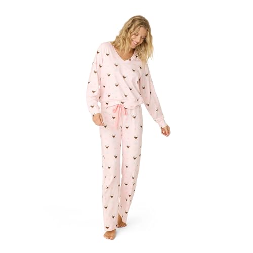 Image of PJ Salvage Women's [Amazon Exclusive] Cloud Jersey Open-bottom Pajama 2-piece Pj Set