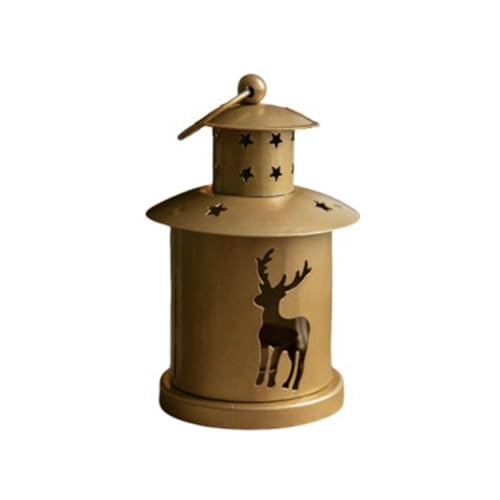Glayent Candelabro de hierro vintage de Navidad, estilo navideño, accesorios decorativos B
