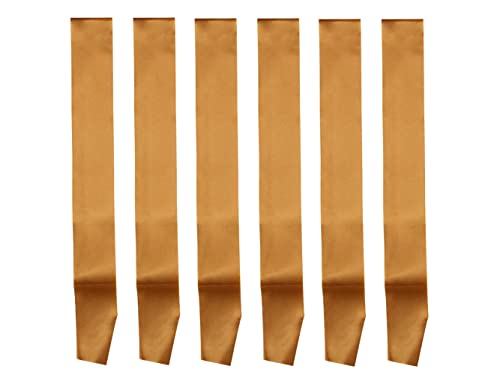 Pack of 6 Blank Satin Pageant Sashes for Princess, Beauty Queen, Homecoming, Winner, Mayor and DIY Decoration, Dark Gold