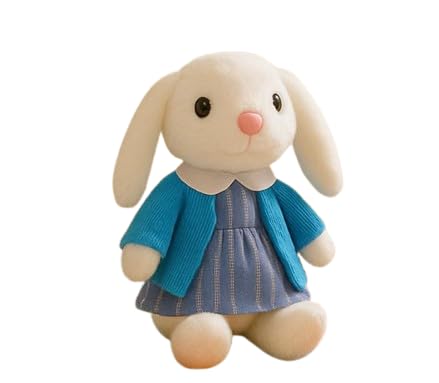 Image of SCOOBA White Baby Rabbit with Random Dress Soft Toy 33cm Height for Your Loved Ones (White Rabbit with Random Color Dress)