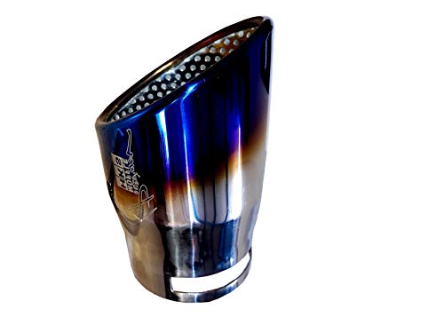 Automaze Universal Fits Car Straight Burnt Oval Shaped Exhaust Tail HKS Muffler Tip Pipe 80mm (Model-6119)