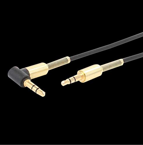 Davitu Cables, Adapters & Sockets - 500pcs 3.5mm Gold Plated Male To Male 90 Degree Angle Audio Aux Cable For Car Stereo PC - (Color Name: white)