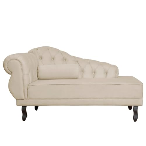 Recamier Divan Sofá 2 Lugares Divã Suede 1,47m (Suede Bege)