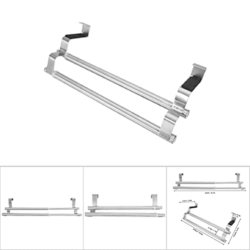 Over de deur handdoekrekken voor badkamer,handdoekhanger droogrek,roestvrij staal intrekbaar badhanddoekenrek dubbele/enkele bar slaapkamer handdoekplank(40cm retractable double pole) - Image 8