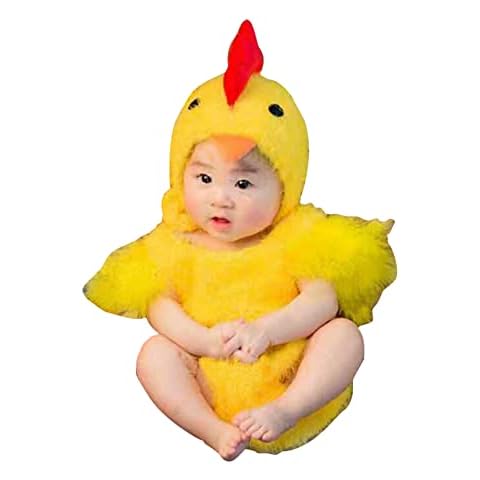 BYNYXI Infant Animal Costume, BYNYXI Toddler Cosplay Animal Jumpsuit, Baby Animal Costume Newborn Cosplay Jumpsuit Pajamas Cosplay Costume for Infant Photography Studio, Yellow Chick S Cover