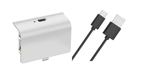 Bateria Recarregável Compatível Com Controle X-Series Kit C/Bateria 1200 mAh + Cabo USB-C (BRANCO)