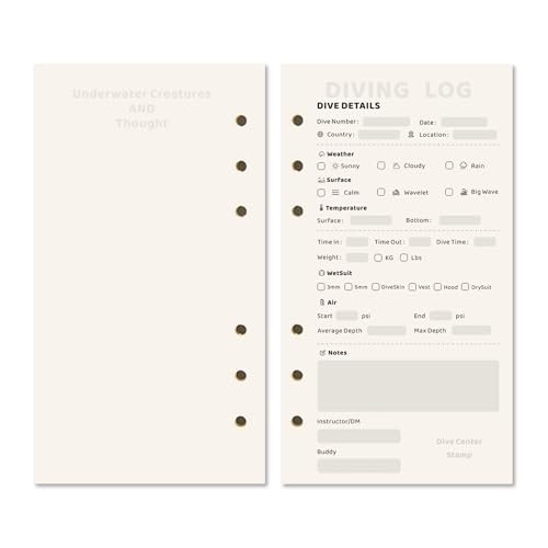 Natmisz:Dive Log Book Scuba Diving, Scuba Log Book, Scuba Diving Equipment Accessories, Gifts For Scuba Divers Men, Leather Logbook Binder, A6 Size Binders 50 Pages by Natmisz - Image 9