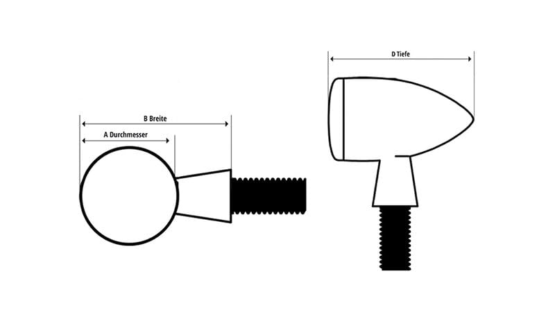 HIGHSIDER Smart Lizzard LED Blinker Körper Schwarz/Linse getönt (Paar), Vorne & Hinten
