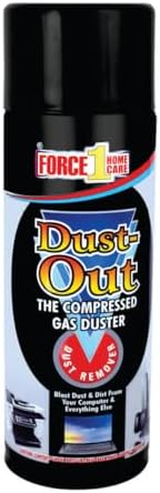 Force1 Dust-Out Compressed Gas Duster, High-Pressure Spray for Computers, Keyboards, Laptops, Electronics, Office Equipment & More, Removes Dust, Dirt & Debris, Non-Flammable, Safe & Efficient