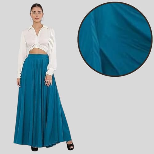 Image of JYESHTA Women's American Crepe Flared A Line Stitched Long Skirt with 12 Mtr Flare 40 in Height | Skirts for Women Long Length | Long Skirts for Girls