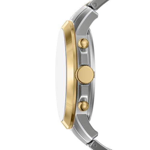 Image of Fossil Men's Grant Quartz Chronograph Watch with Stainless Steel Strap, Silver and Gold Tone, 44 mm, Bracelet