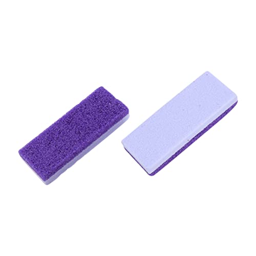 FRCOLOR 2Pcs Double Sided Pumice Stone Foot Scraper for Dead Skin Removal Portable Foot Care Scrubber Purple