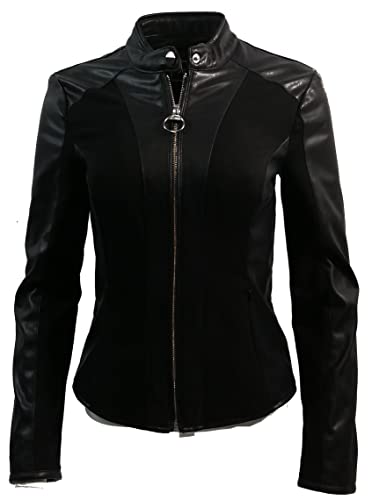 Guess Dmen Jacke Ledreoptik Clotilde W1RL09WDO60 Schwarz Gr. M