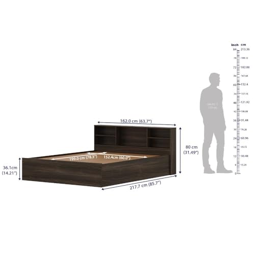 Image of Wakefit Bed | 1 Yr Warranty | Bed Queen Size, Comes with Storage Box, Noise Free, Density: 680-750 kg /m, Termite & Borer Resistant, Fits Mattresses Up to 8 Inches (Petra 78 x 60 - Wyoming Maple)